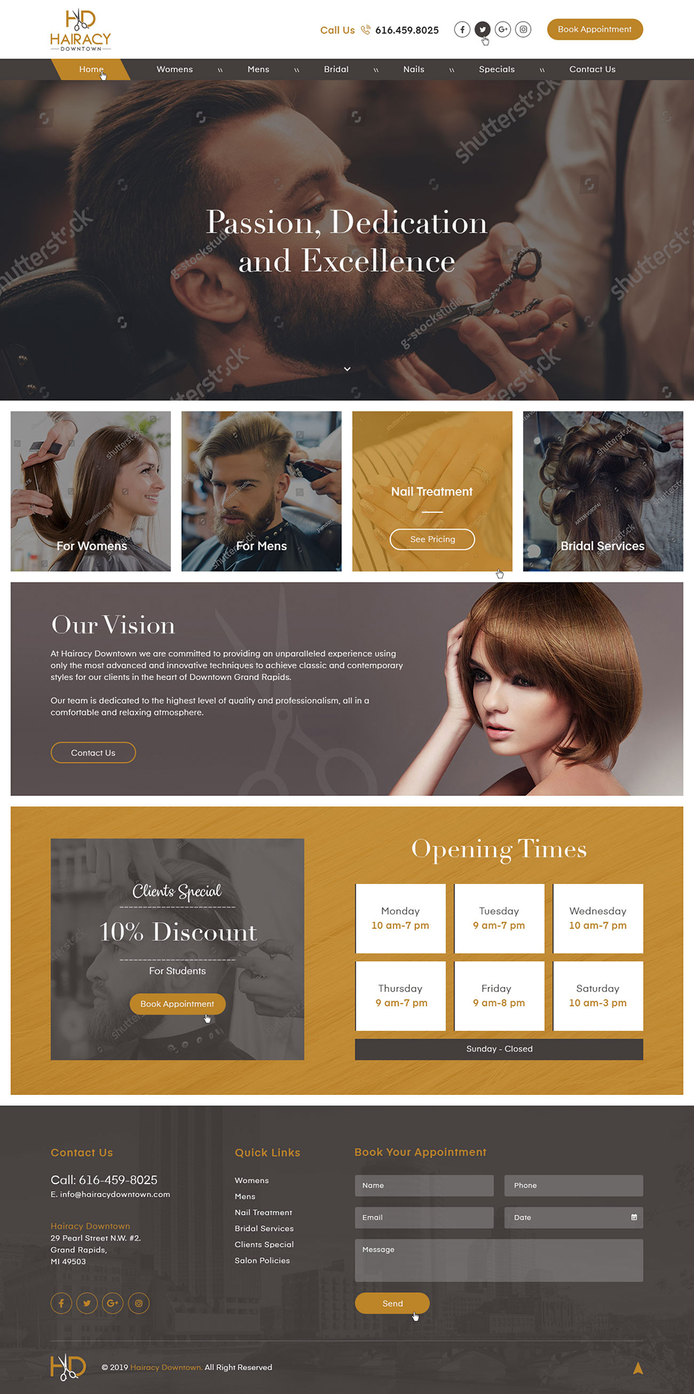 Diseño Web por Ved Web Services para Hairacy Downtown | Diseño #22999011