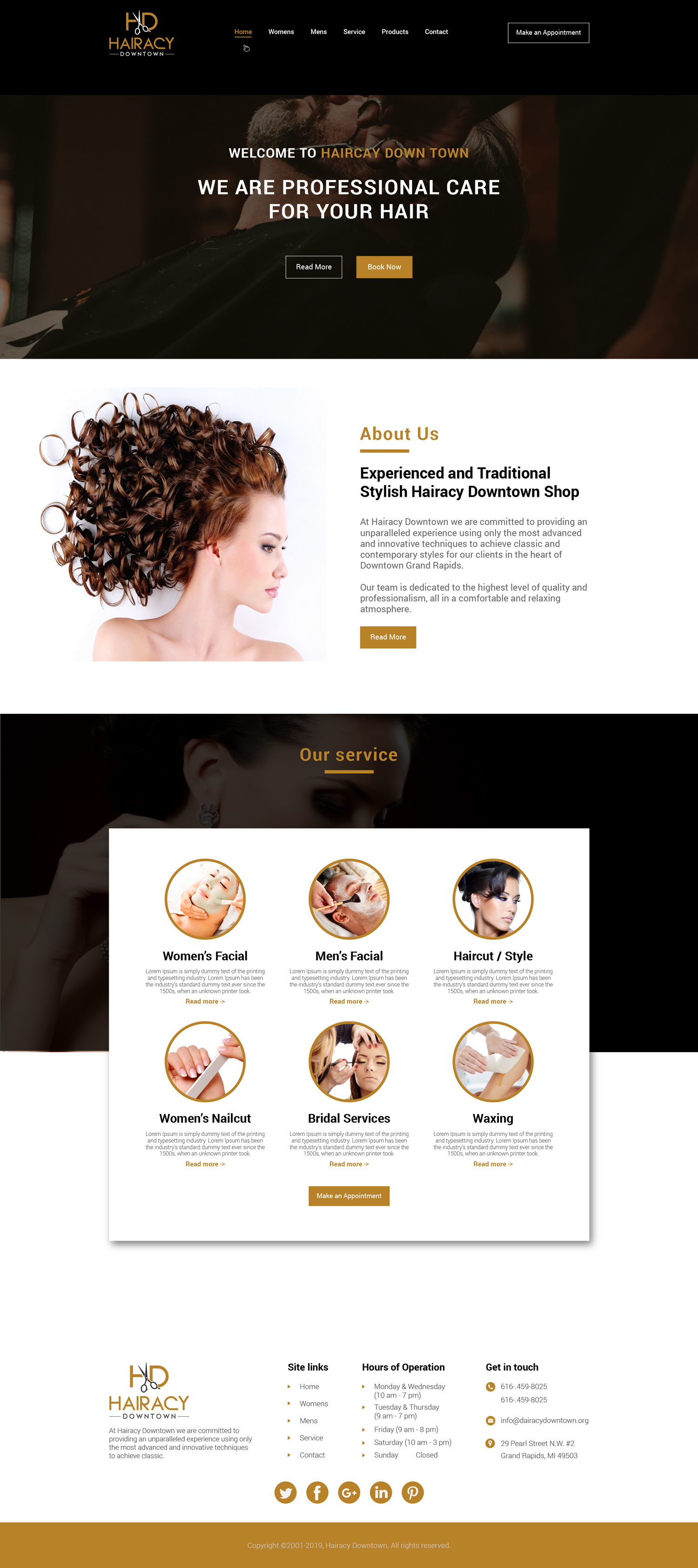 Web Design by Deziners Zone for Hairacy Downtown | Design #22999587