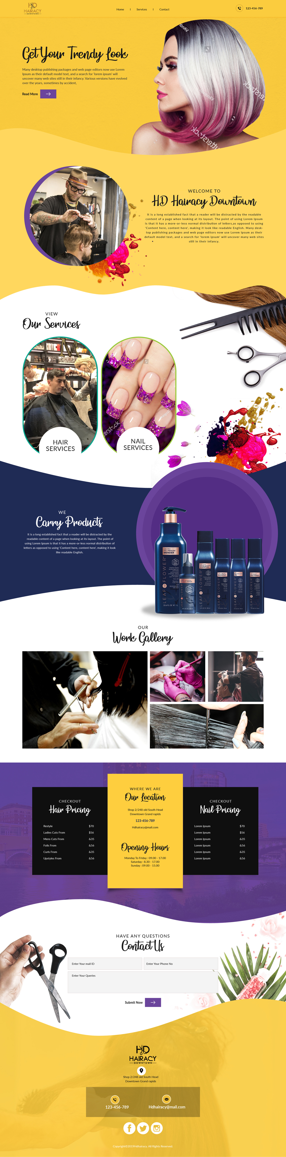 Web Design by sai.designer87 for Hairacy Downtown | Design #22999368