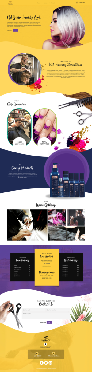Diseño Web por sai.designer87 para Hairacy Downtown | Diseño #22999368