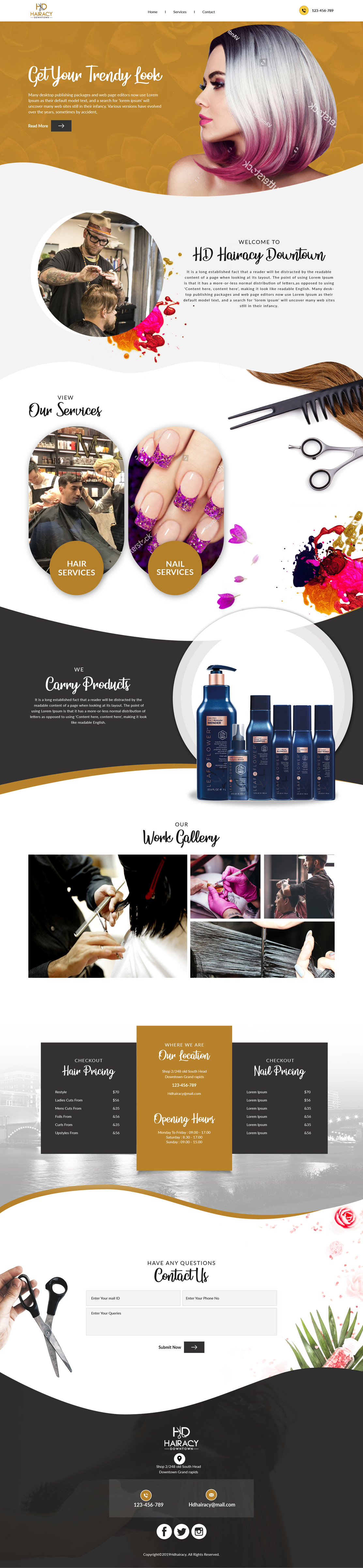 Web-Design von sai.designer87 für Hairacy Downtown | Design #23018114