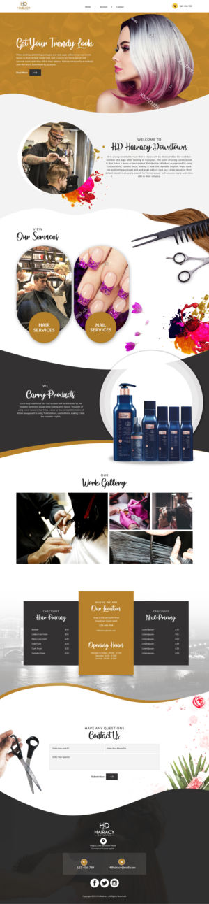 Web Design by sai.designer87 for Hairacy Downtown | Design: #23018114