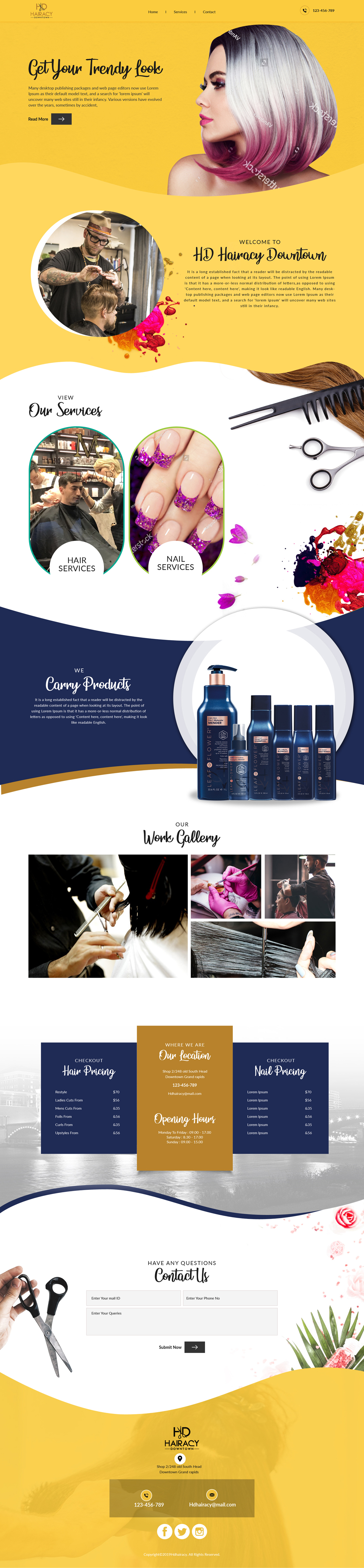 Web Design by sai.designer87 for Hairacy Downtown | Design #23018115