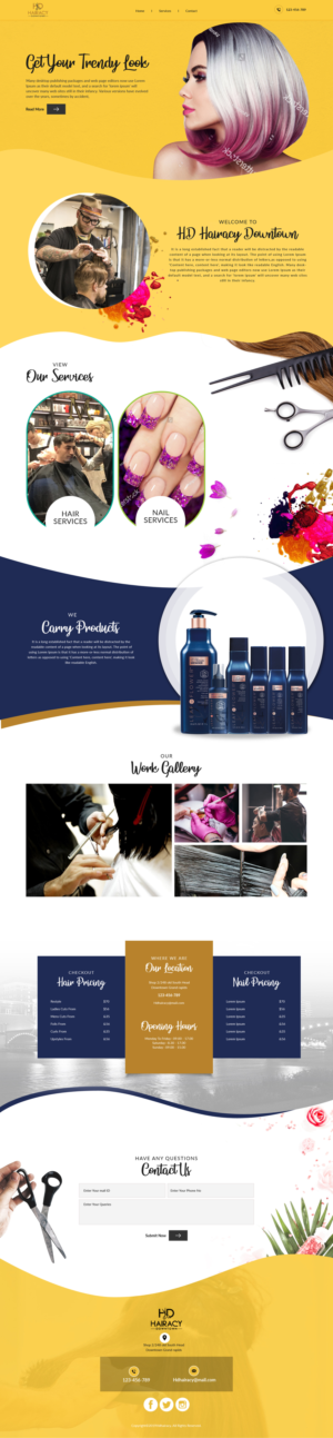 Downtown hair salon need trendy website | Diseño Web por sai.designer87