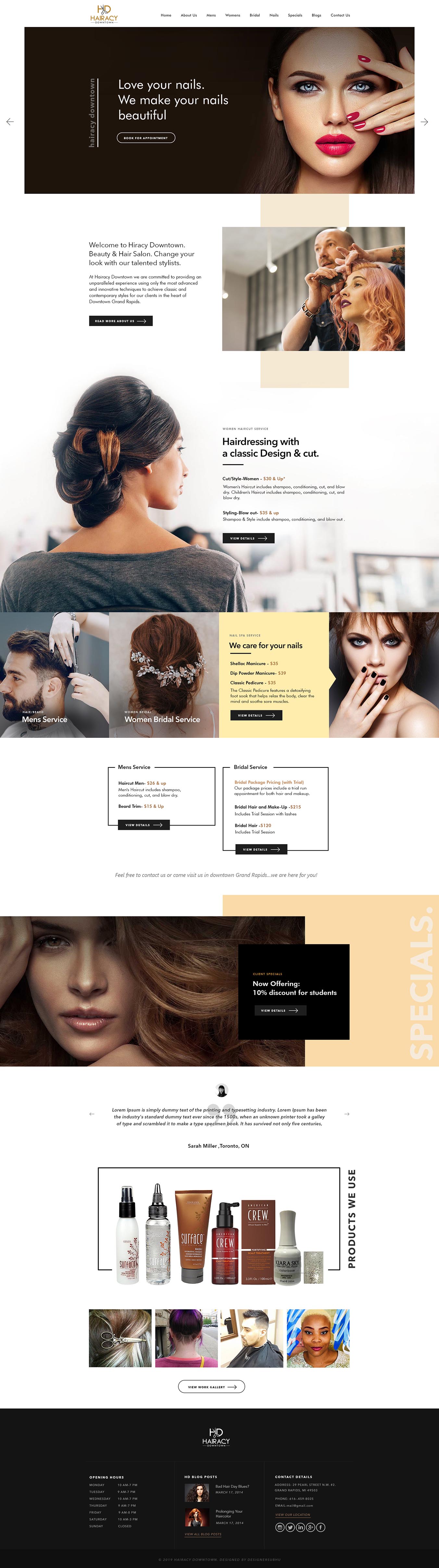 Diseño Web por subhalaxmi  khamari para Hairacy Downtown | Diseño #23010344