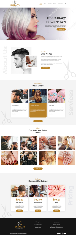 Diseño Web por Factotum Designs para Hairacy Downtown | Diseño #23008282