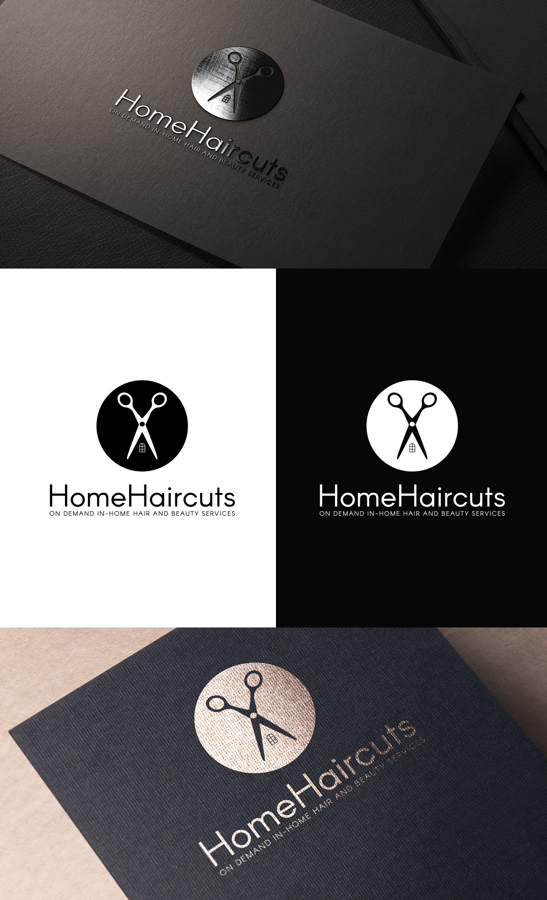 Modern Personable Hair And Beauty Logo Design For Home Haircuts Or Hh On Demand In Home Hair And Beauty Services By Gldesigns Design 22985337