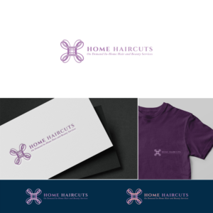 Home Haircuts or HH. On Demand In Home Hair and Beauty Services | Logo Design by DominicDesign