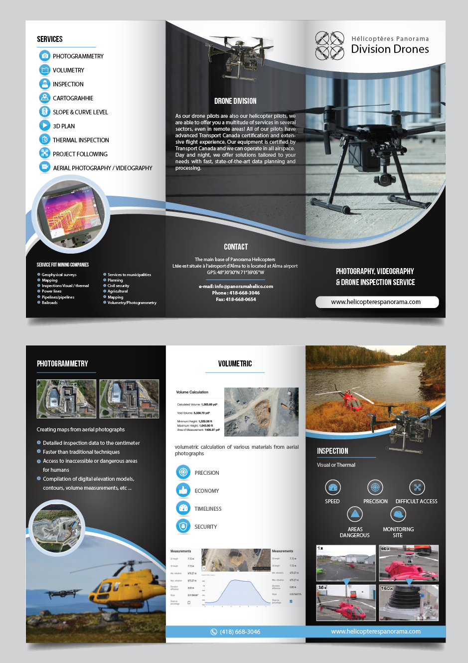 Flyer Design by alex989 for PANORAMA HÉLICOPTÈRE | Design #23041187