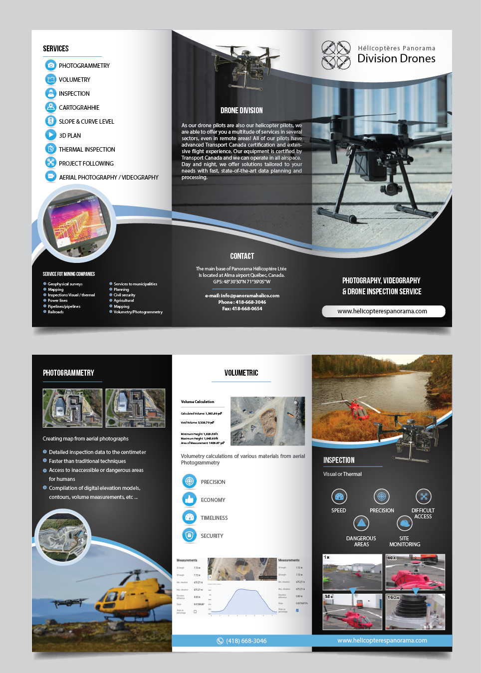 Flyer Design by alex989 for PANORAMA HÉLICOPTÈRE | Design #23053669