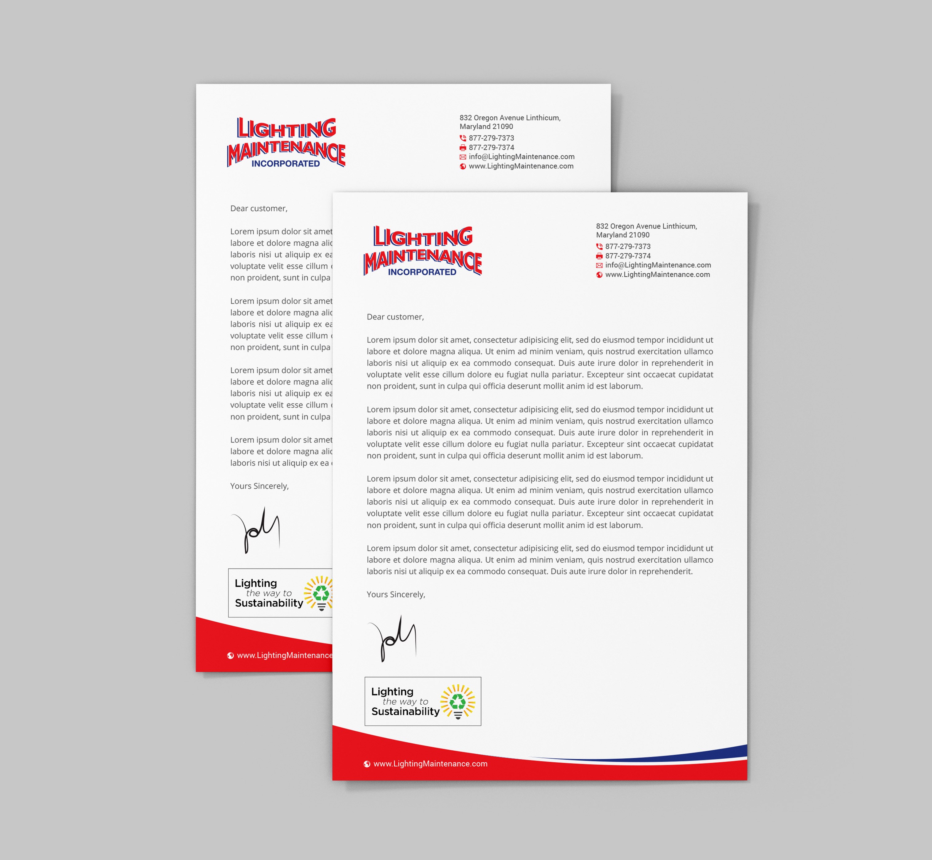 Diseño de Membrete por R.design para Lighting Maintenance Inc | Diseño #22994825