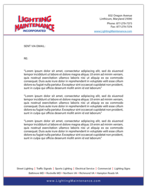 Letterhead Design by PavanPrajapati for Lighting Maintenance Inc | Design: #22995573