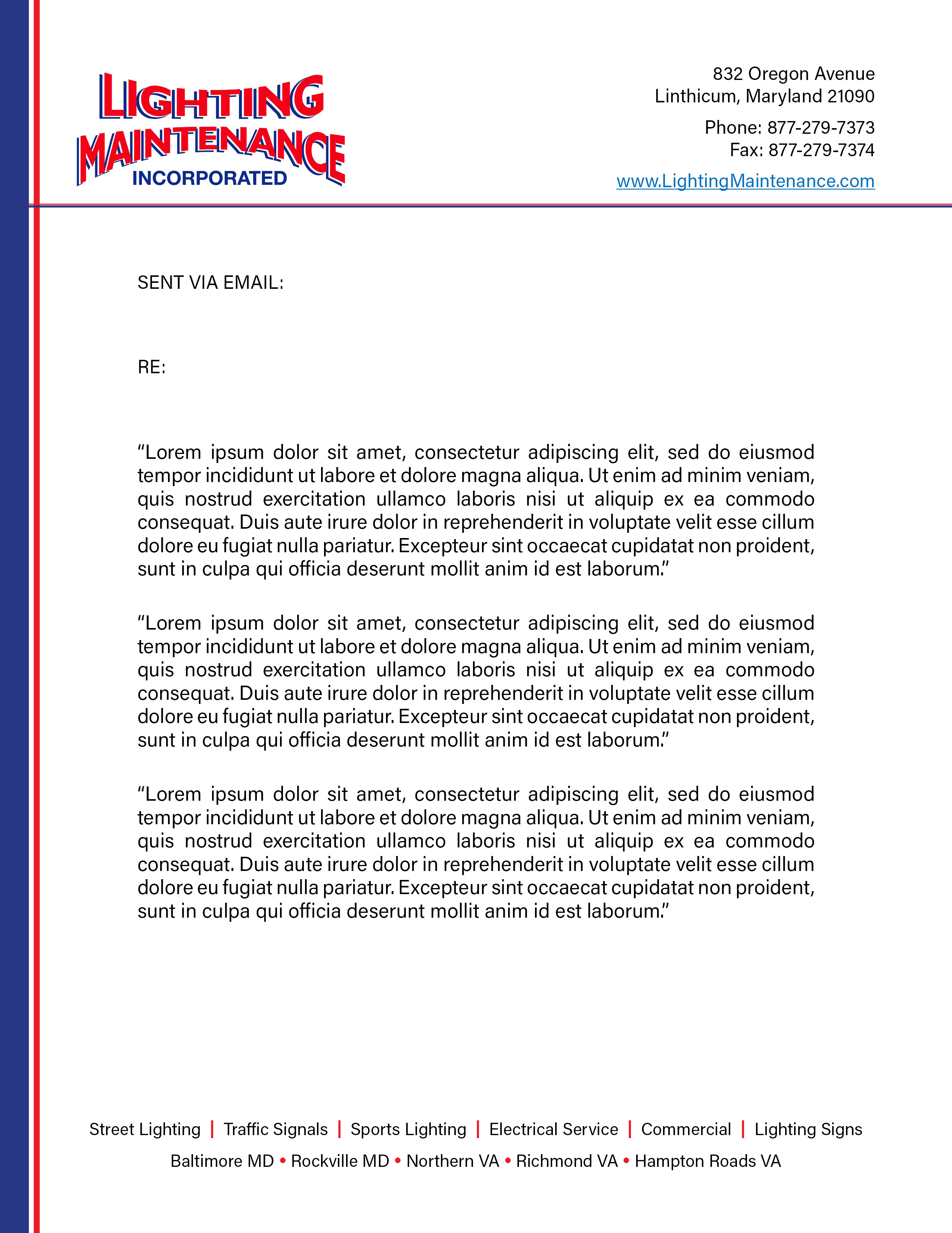 Letterhead Design by PavanPrajapati for Lighting Maintenance Inc | Design #22995575