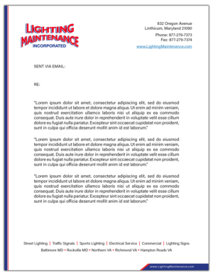 Letterhead Design by PavanPrajapati for Lighting Maintenance Inc | Design: #22995624