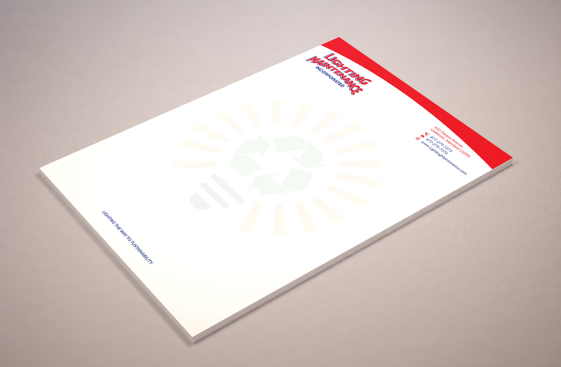 Letterhead Design by Musa. A for Lighting Maintenance Inc | Design #23000405