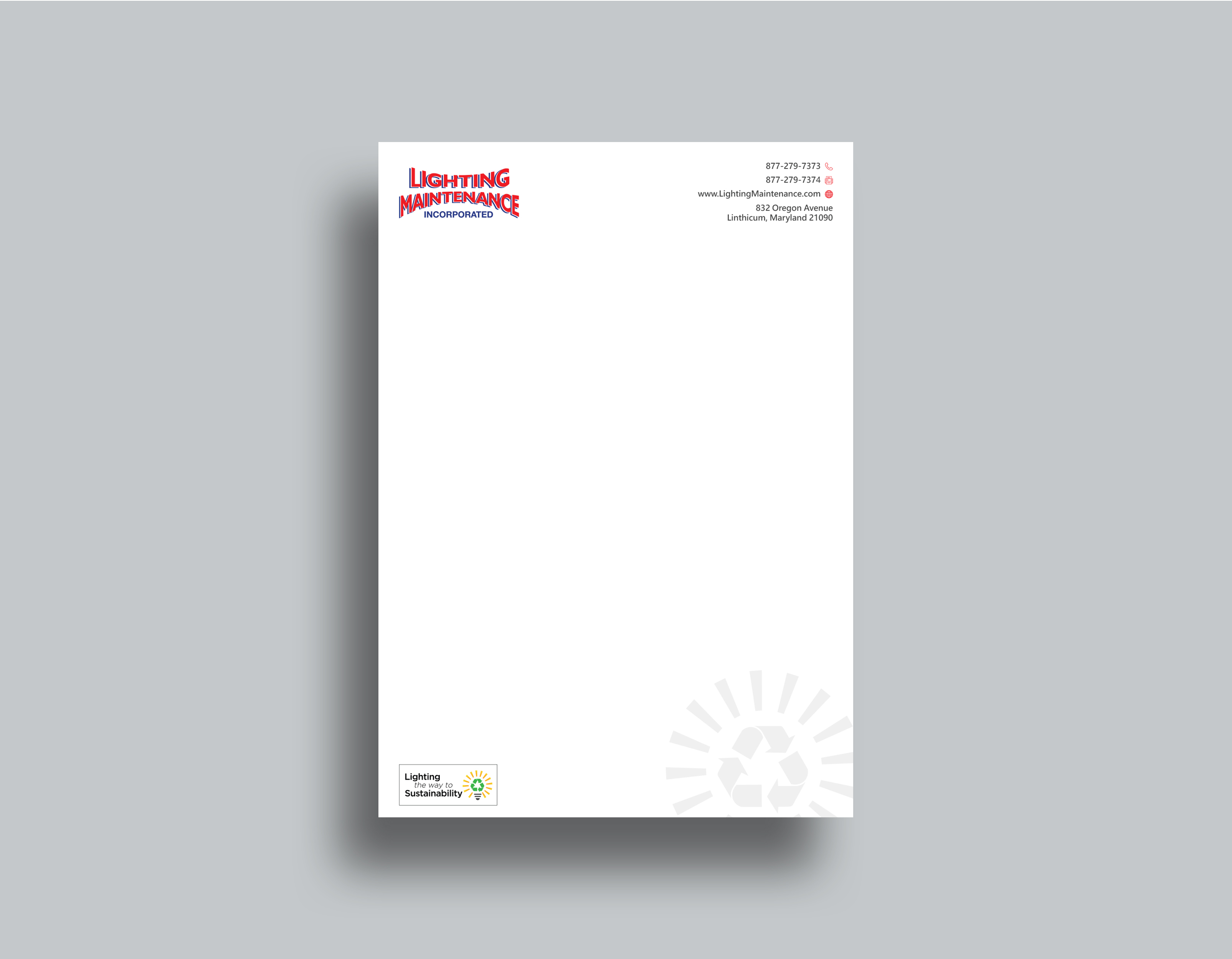 Letterhead Design by Uttom 2 for Lighting Maintenance Inc | Design #23011360