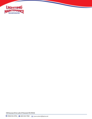 Letterhead Design by AN7 for Lighting Maintenance Inc | Design: #23003501