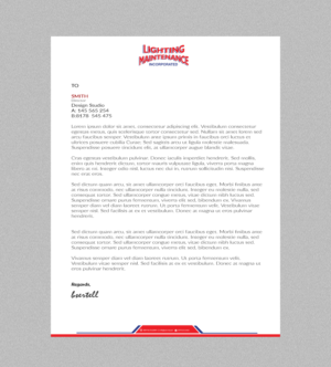 Letterhead Design by AN7 for Lighting Maintenance Inc | Design: #23004822