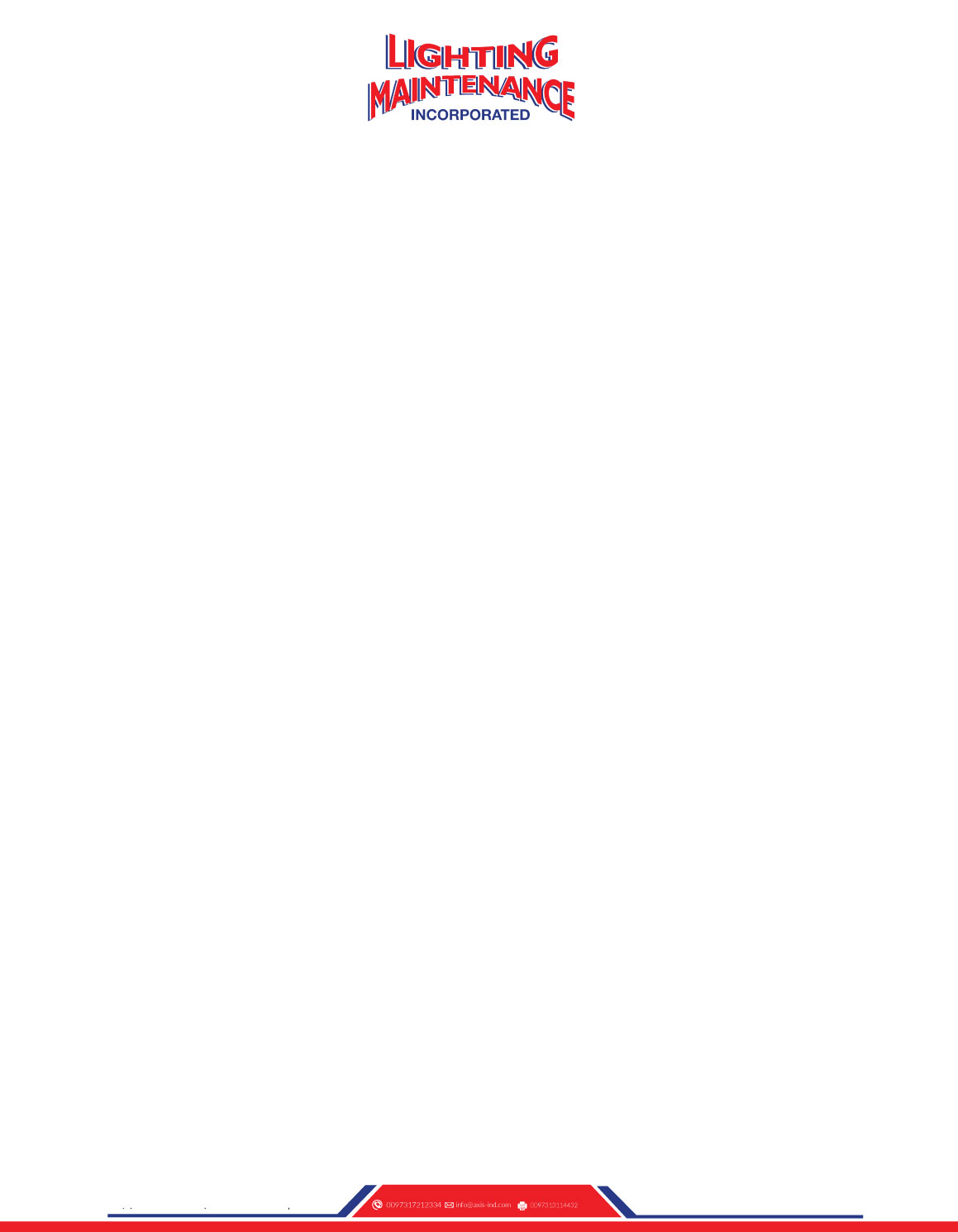 Letterhead Design by AN7 for Lighting Maintenance Inc | Design #23004823