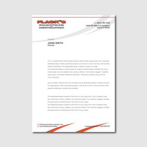 Letterhead Design by Verified artistry (Design garden) for Flack's Painting & Waterproofing Inc. | Design: #22995633