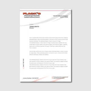 Letterhead Design by Verified artistry (Design garden) for Flack's Painting & Waterproofing Inc. | Design: #22995635
