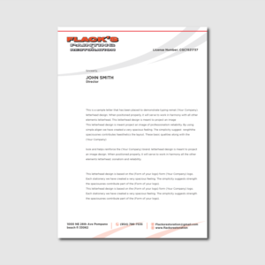 Letterhead Design by Verified artistry (Design garden) for Flack's Painting & Waterproofing Inc. | Design: #22995636