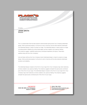 Letterhead Design by Verified artistry (Design garden) for Flack's Painting & Waterproofing Inc. | Design: #22998818