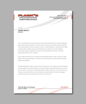 Letterhead Design by Verified artistry (Design garden) for Flack's Painting & Waterproofing Inc. | Design: #22998893