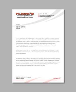 Letterhead Design by Verified artistry (Design garden) for Flack's Painting & Waterproofing Inc. | Design: #22998894