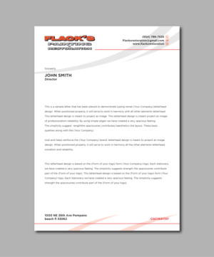 Letterhead Design by Verified artistry (Design garden) for Flack's Painting & Waterproofing Inc. | Design: #22998895