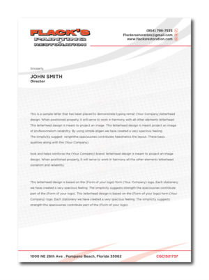 Letterhead Design by Verified artistry (Design garden) for Flack's Painting & Waterproofing Inc. | Design: #23000728