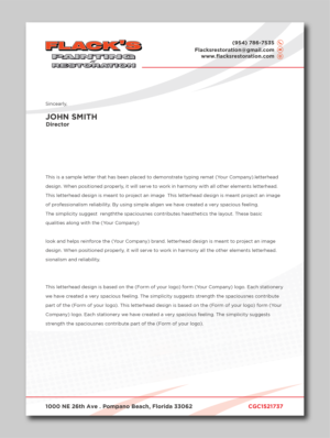 Letterhead Design by Verified artistry (Design garden) for Flack's Painting & Waterproofing Inc. | Design: #23000914