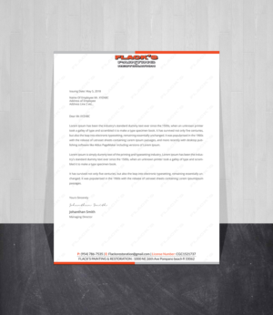 Letterhead Design by Creations Box 2015 for Flack's Painting & Waterproofing Inc. | Design: #22997423
