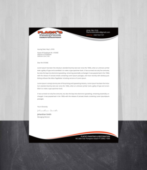 Letterhead Design by Creations Box 2015 for Flack's Painting & Waterproofing Inc. | Design #22997426