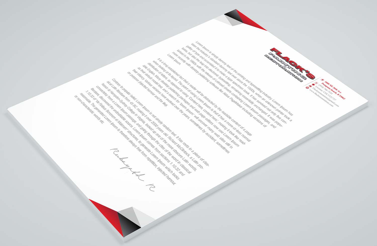 Design En-Tête par Petter Goms pour Flack's Painting & Waterproofing Inc. | Design #22995877