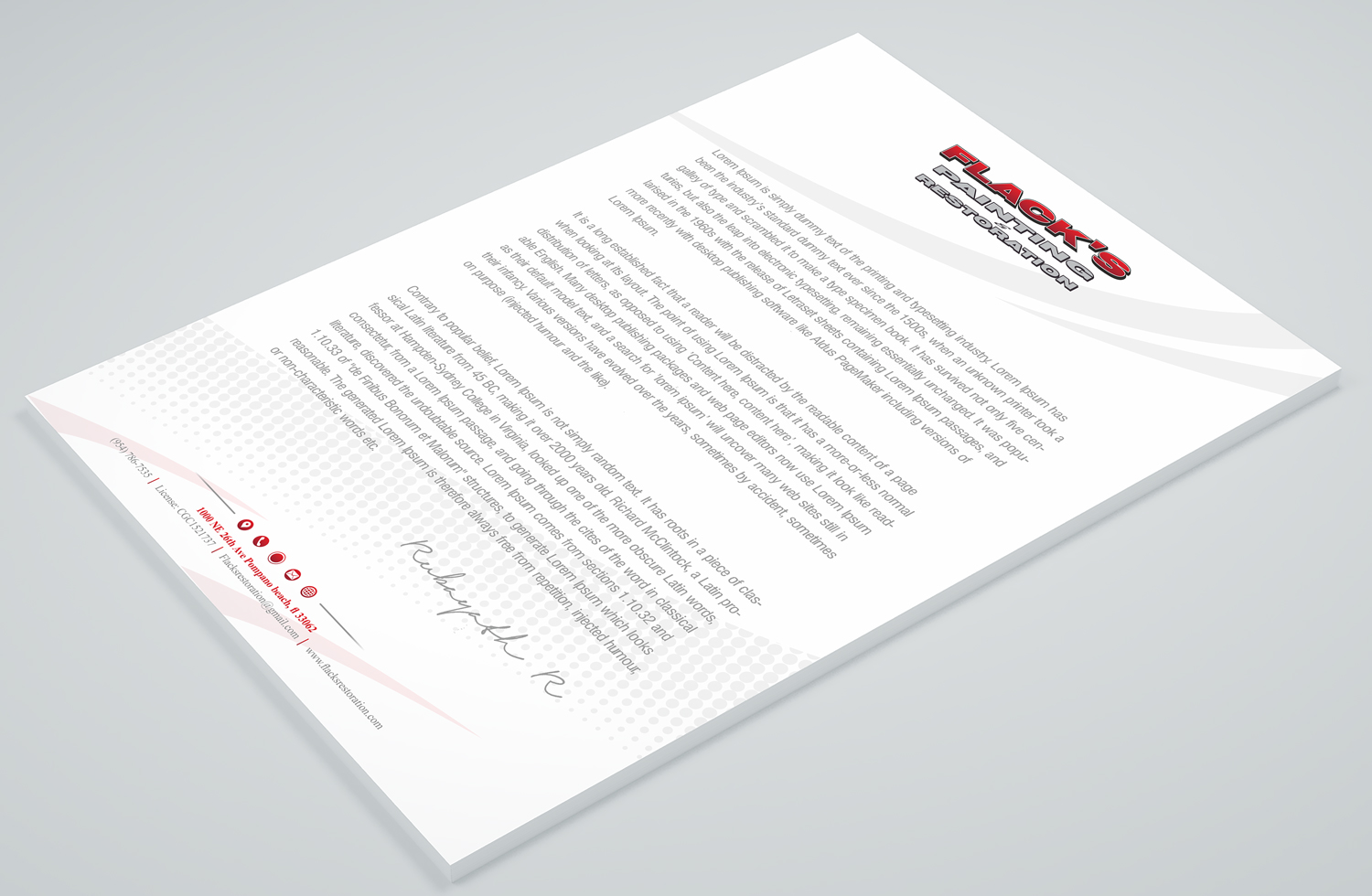 Diseño de Membrete por Petter Goms para Flack's Painting & Waterproofing Inc. | Diseño #22996347