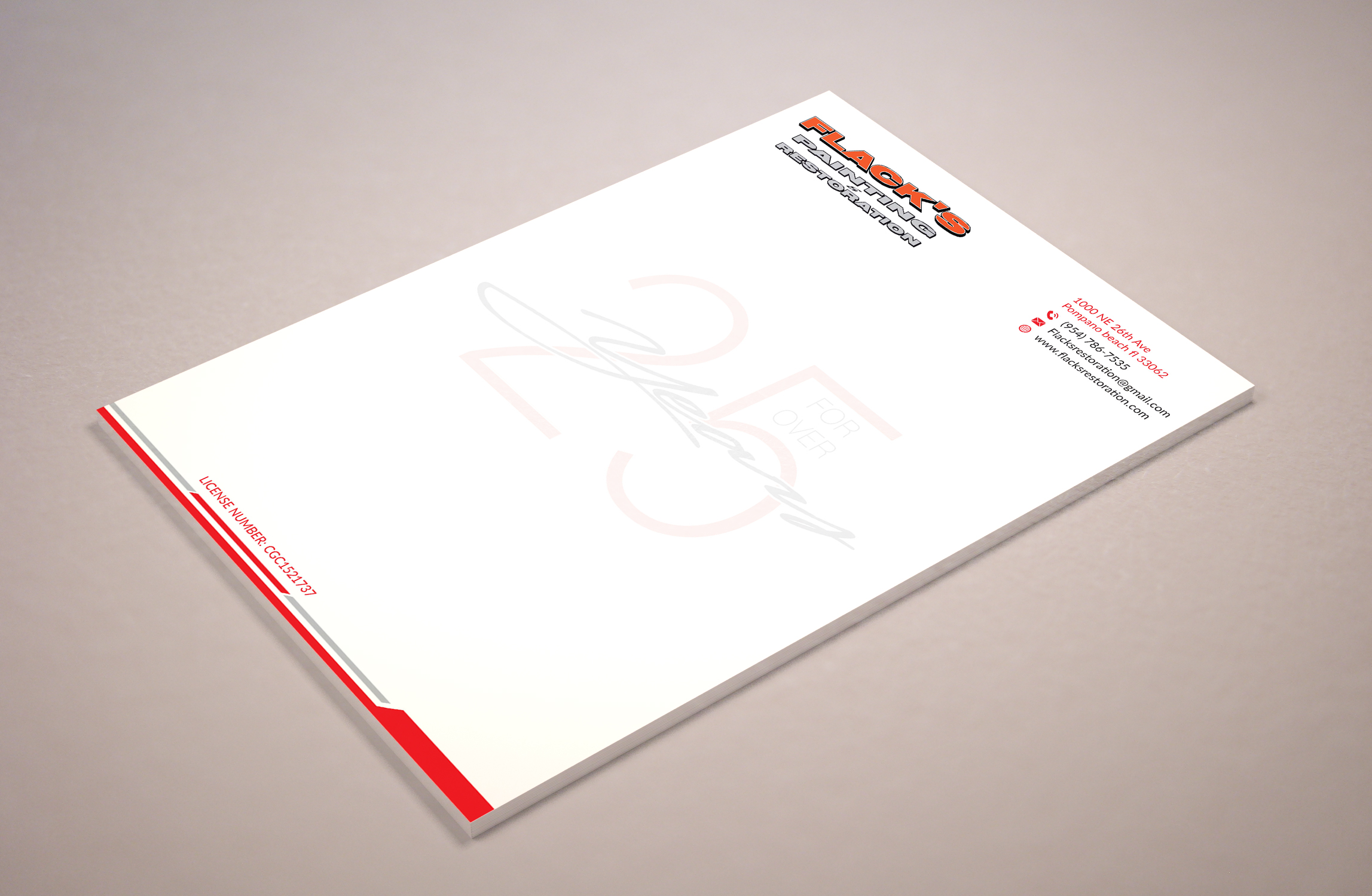 Briefkopf-Design von Musa. A für Flack's Painting & Waterproofing Inc. | Design #23000689