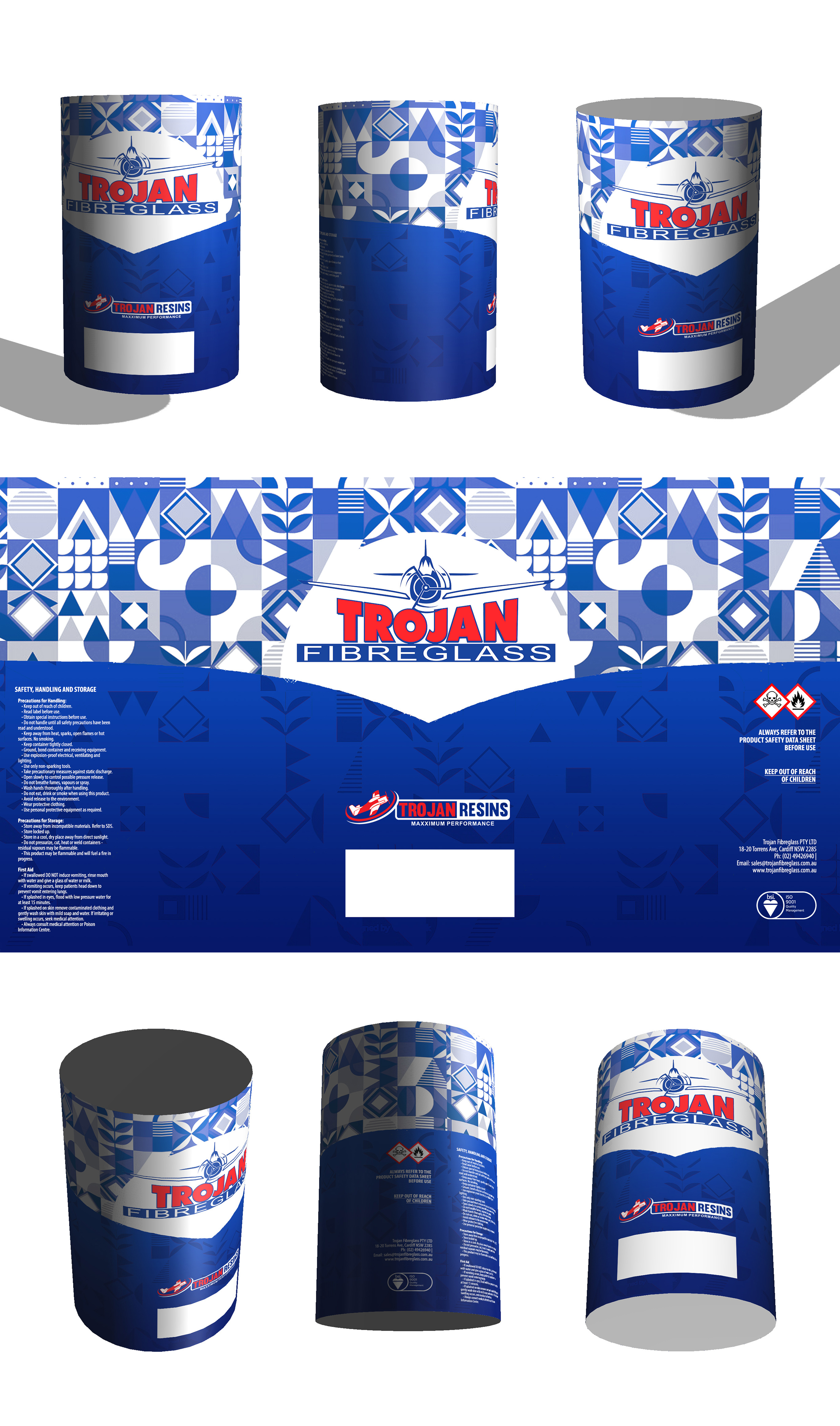 Packaging Design by Full-head for Trojan Fibreglass Pty Ltd | Design #23013183