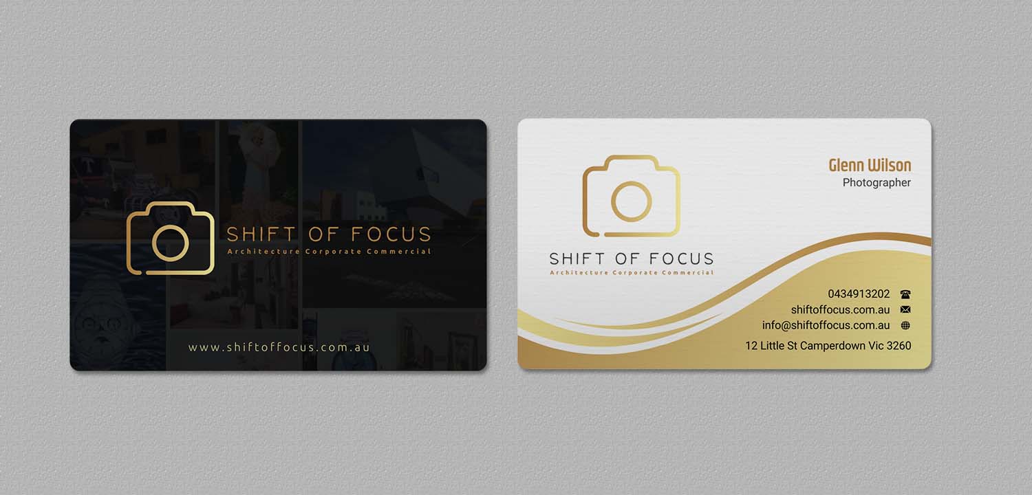 Business Card Design by INDIAN_Ashok for Shift of Focus  | Design #22996829