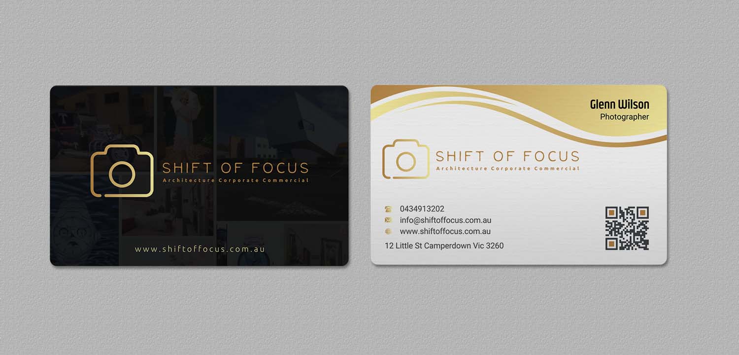 Business Card Design by INDIAN_Ashok for Shift of Focus  | Design #22996832