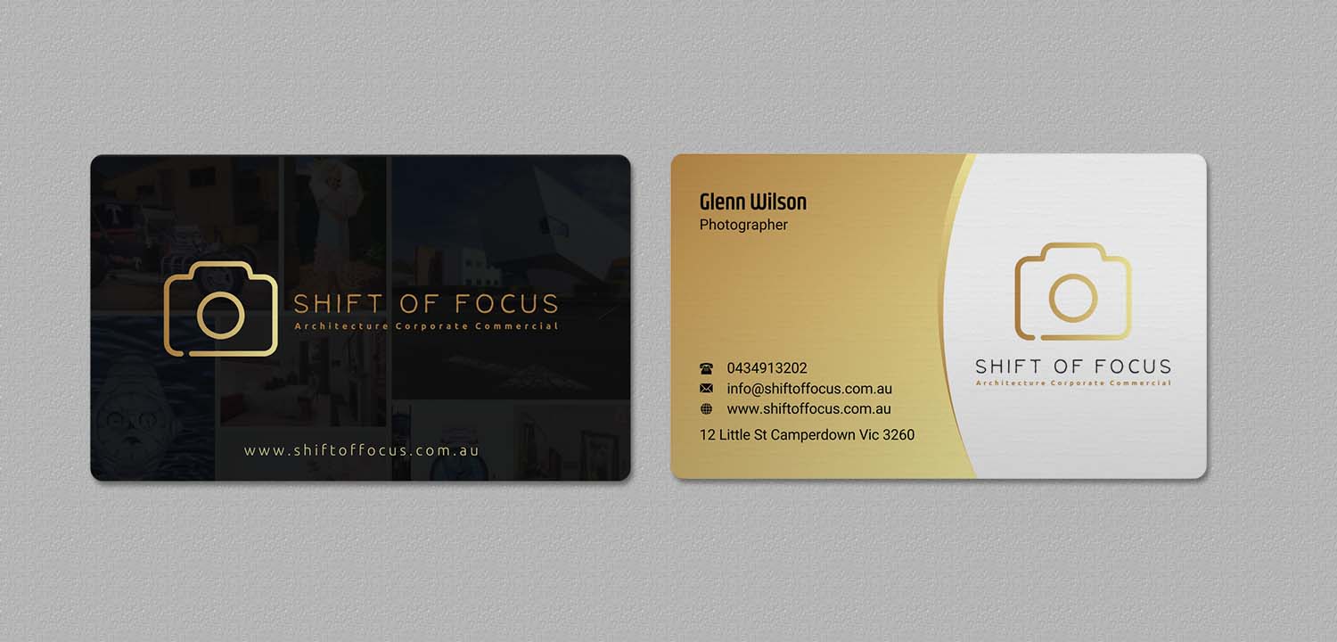 Business Card Design by INDIAN_Ashok for Shift of Focus  | Design #22996834
