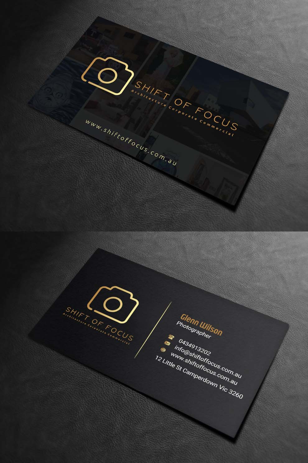 Business Card Design by INDIAN_Ashok for Shift of Focus  | Design #22996882