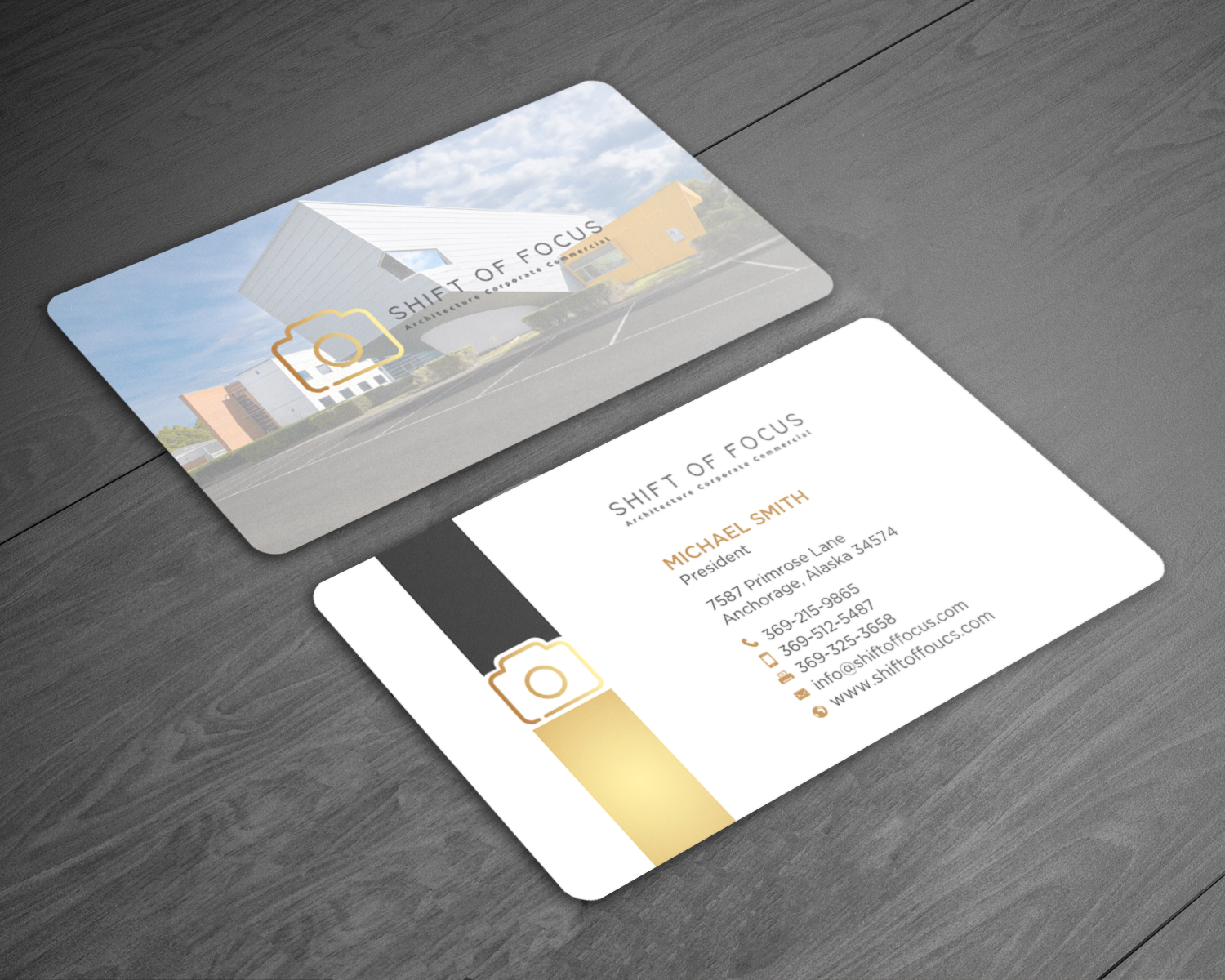 Business Card Design by chandrayaan.creative for Shift of Focus  | Design #22996924
