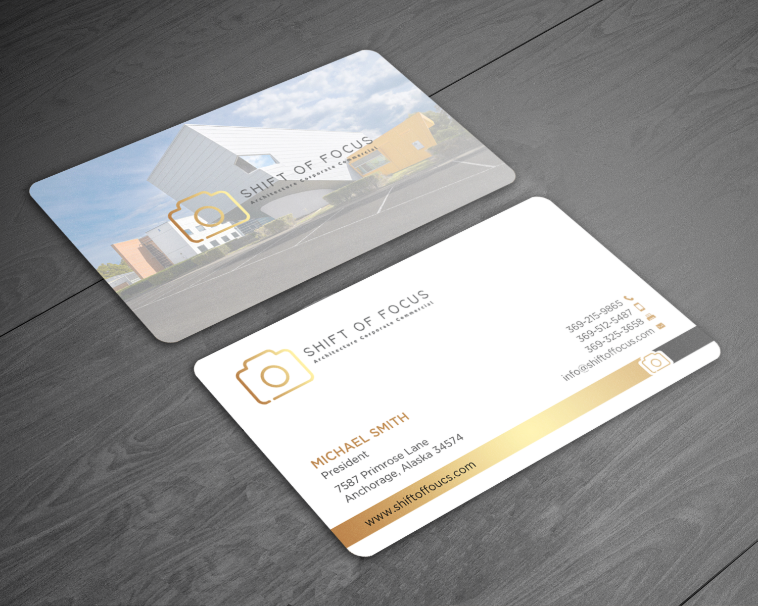 Business Card Design by chandrayaan.creative for Shift of Focus  | Design #22996925