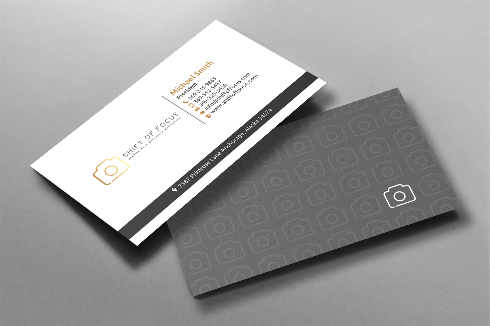 Business Card Design by chandrayaan.creative for Shift of Focus  | Design #22997272