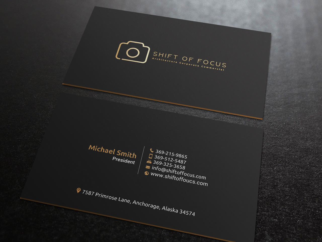 Business Card Design by chandrayaan.creative for Shift of Focus  | Design #22998475