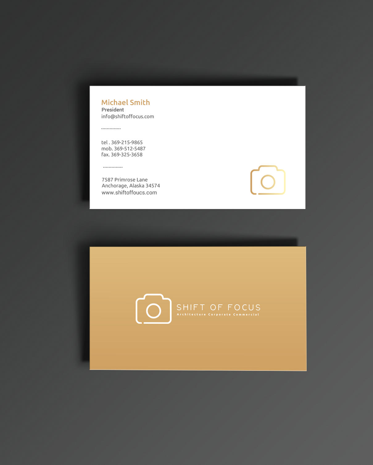 Business Card Design by chandrayaan.creative for Shift of Focus  | Design #22998478