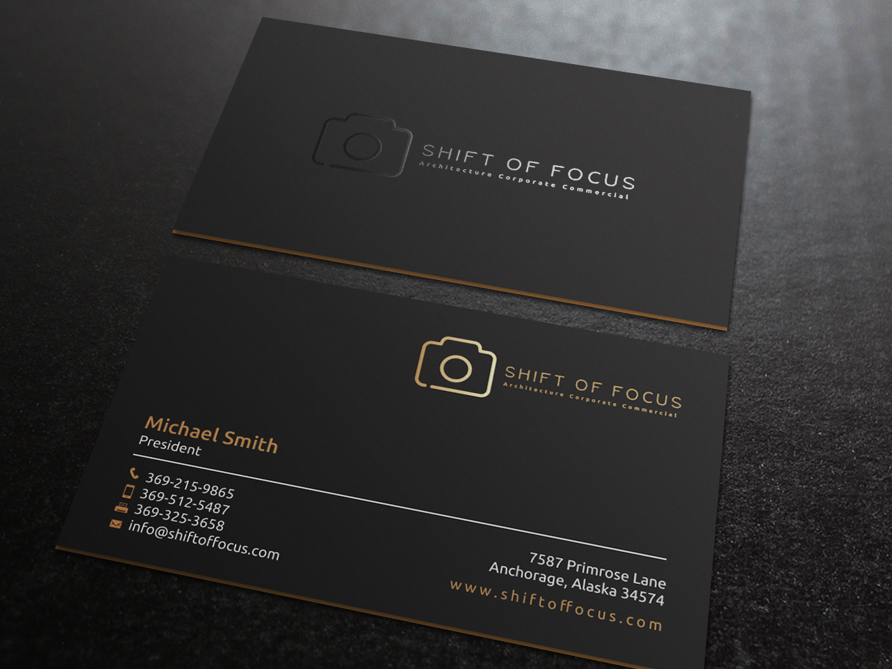 Business Card Design by chandrayaan.creative for Shift of Focus  | Design #22998480