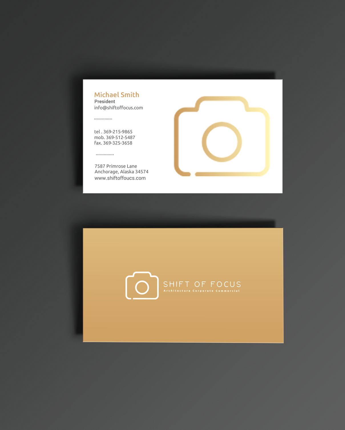 Business Card Design by chandrayaan.creative for Shift of Focus  | Design #22998482