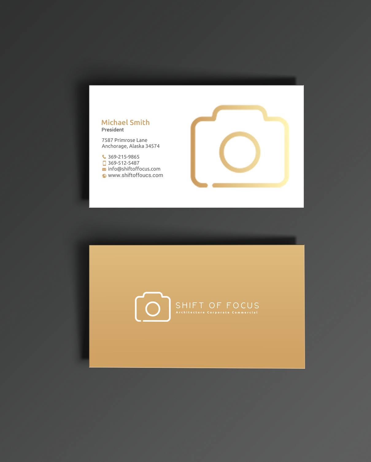 Business Card Design by chandrayaan.creative for Shift of Focus  | Design #22998485